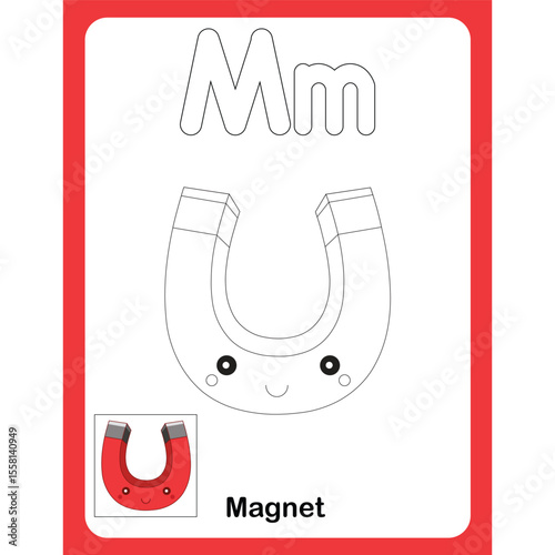 coloring worksheet for kids - M