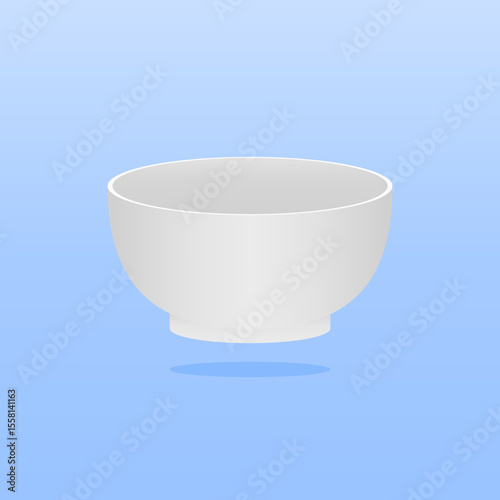 Illustration vector graphic of empty bowl isometric.