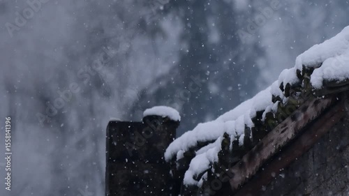 video of a snow covered house