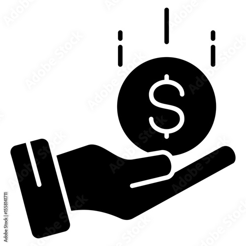 Funding Glyph Icon Element For Design