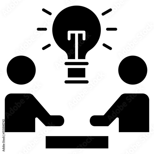 Collaboration Glyph Icon Element For Design