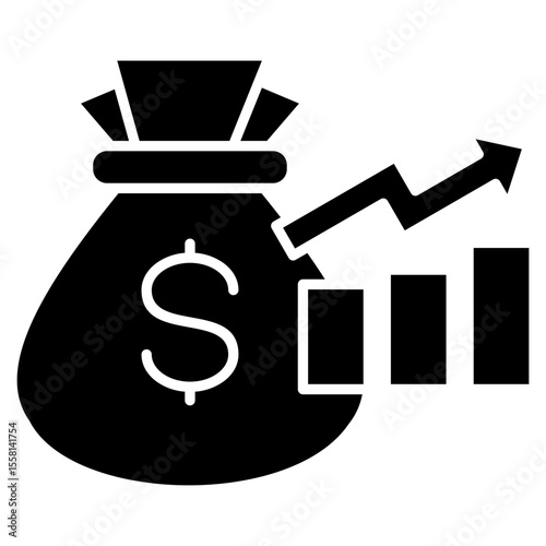Investment Glyph Icon Element For Design