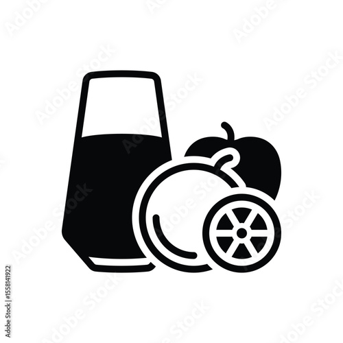 Black solid icon for juice