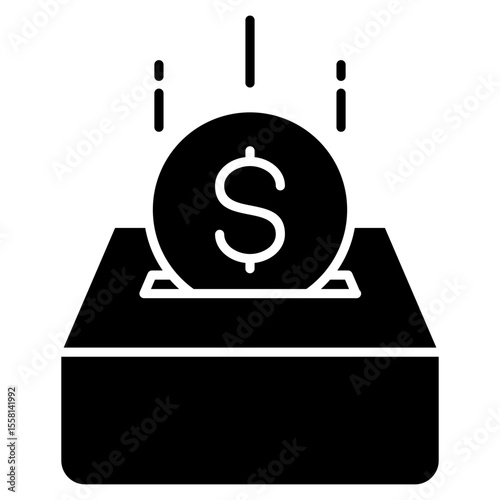 Donation Glyph Icon Element For Design