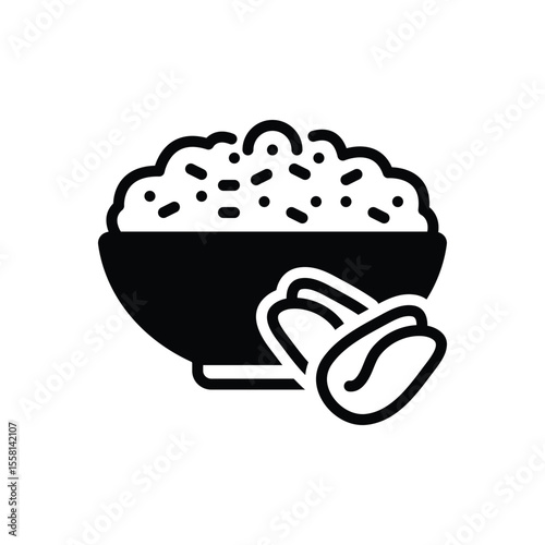 Black solid icon for oats