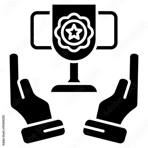 Recognition Glyph Icon Element For Design