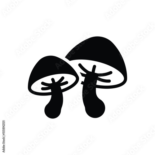 Black solid icon for mushroom