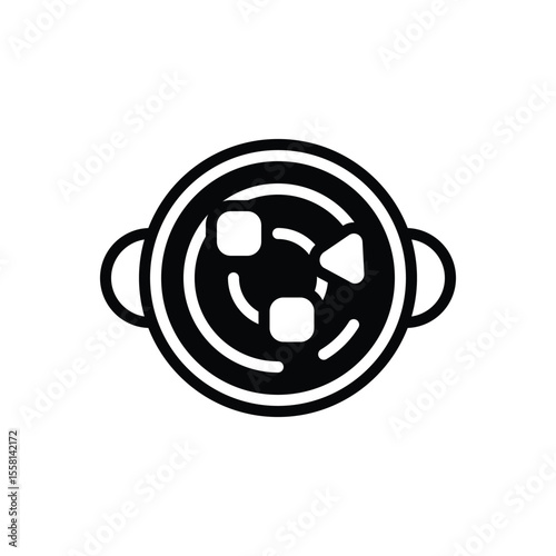 Black solid icon for paneer