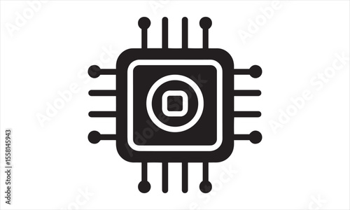 Microchip Processor Icon - Technology & AI Symbol