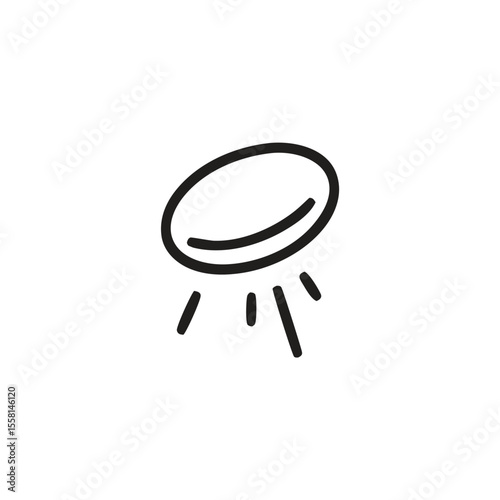Unidentified object icon ideal for mystery themes, detective concepts, and science fiction projects looking for a minimalist spotlight design.