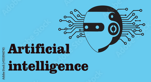 cyborg head robot logo icon logo vector artificial intelligence