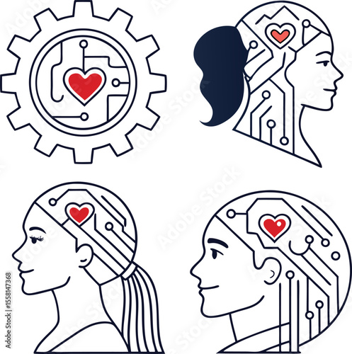 female ai brain technology love circuit mind