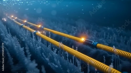 Underwater fiber optic communication system.