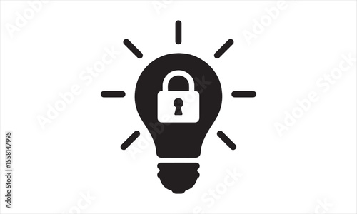 Secure Idea Lightbulb Icon - Patent & Intellectual Property