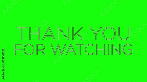 Animation text Thank you for watching, neon glow text effect on transparent background 4K