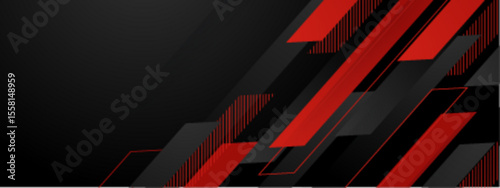 Abstract red and black geometric shapes perfect for modern designs and backgrounds with a striking color combination for visual impact.