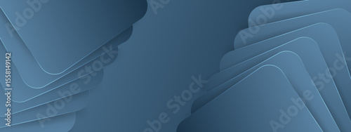 Overlapping blue rounded rectangles create abstract design, perfect for backgrounds, banners, and modern graphic projects needing dynamic shapes.