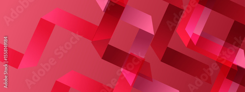 Red translucent geometric shapes overlapping. Abstract background suitable for website design, digital artwork, presentations, and graphic design projects.