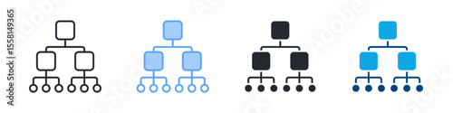 Structure Icon Set Multiple Style. Designed In Outline, Blue, Glyph, Dual Tone
