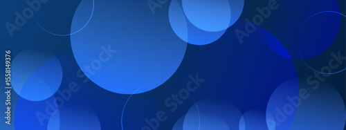 Overlapping translucent blue circles on a dark blue background. Suitable for abstract backgrounds, technology designs, digital art, and modern concepts.