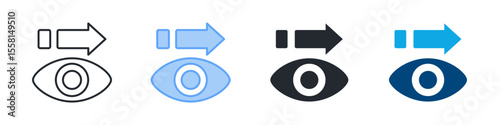Vision Icon Set Multiple Style. Designed In Outline, Blue, Glyph, Dual Tone