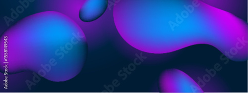 Abstract blue and purple blobs on a dark background provide a vibrant and modern design element suitable for backgrounds or digital art projects.