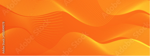 Title Orange wavy lines abstract art. Suitable for backgrounds, interior decor, branding, and artistic projects needing vibrant textures and patterns.