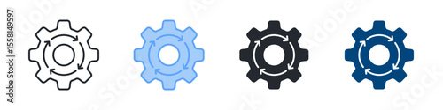 Operation Icon Set Multiple Style. Designed In Outline, Blue, Glyph, Dual Tone