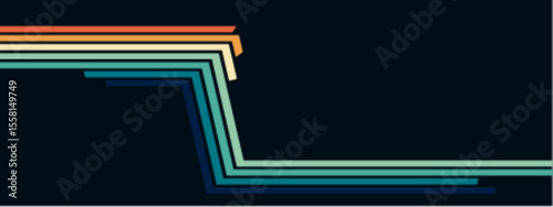 Multicolored abstract design with parallel lines. Suitable for backgrounds, graphic designs, posters, and modern art concepts.