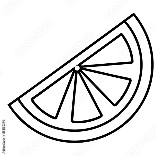 Citrus Slice Icon – Generative AI Vector & Linocut Silhouette Design for Microstock