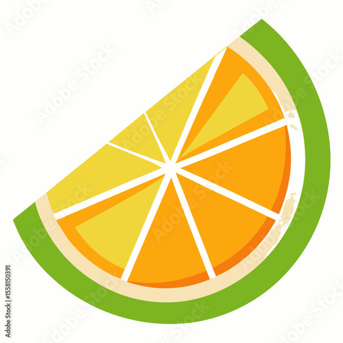 Citrus Slice Icon – Generative AI Vector & Linocut Silhouette Design for Microstock
