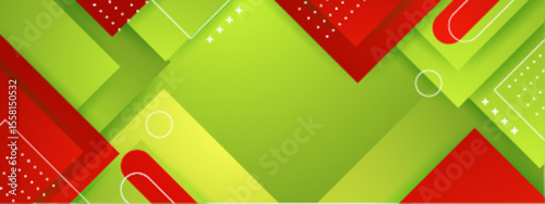 Abstract green and red geometric design suitable for backgrounds, branding, or digital art projects. Perfect for modern and vibrant design needs.