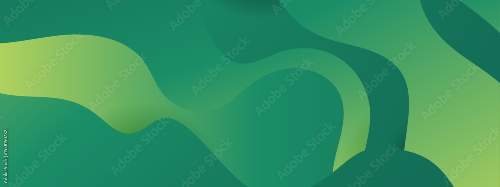 Abstract green gradient wave design suitable for backgrounds, banners, posters, digital art, and website elements. Vibrant and modern artistic creation.