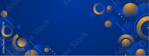 Abstract blue and gold geometric design perfect for web backgrounds, prints, and digital presentations with a modern and sophisticated aesthetic.