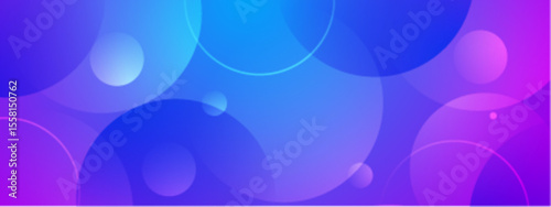 Overlapping translucent blue and purple circles create a modern abstract design, ideal for backgrounds, websites, and print materials.