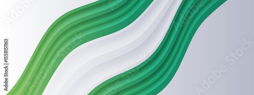 Abstract green and white wavy lines ideal for backgrounds, design projects, branding material, and more. Perfect for nature inspired themes.