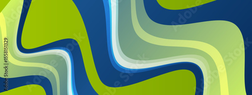 Abstract wavy green and blue lines suitable for backgrounds, designs, and digital art projects that require dynamic and vibrant patterns.