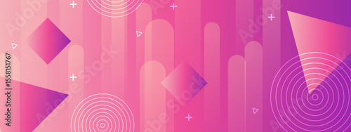 Abstract pink gradient background with geometric shapes. Suitable for modern design projects, social media posts, website backgrounds, and digital art.