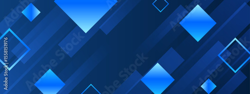Blue squares and rectangles on a dark blue background. Perfect for modern graphic design projects, digital presentations, and website backgrounds.