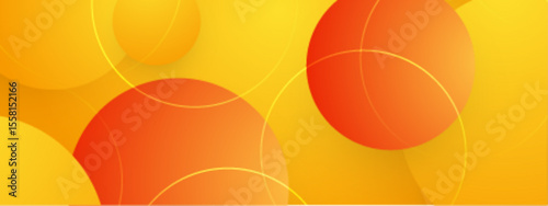 Overlapping orange and yellow circles create a vibrant abstract design perfect for backgrounds, posters, and marketing materials. Bright and dynamic visual impact.