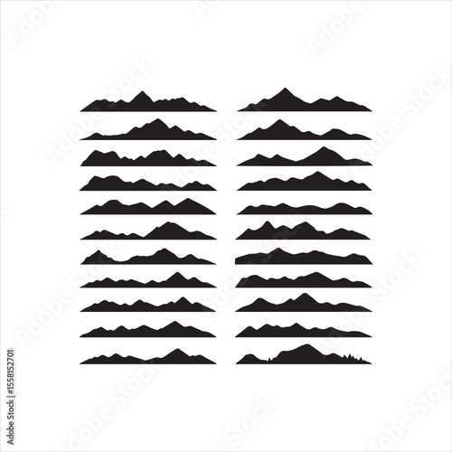 Mountain Silhouettes - Peaks & Valleys vector image