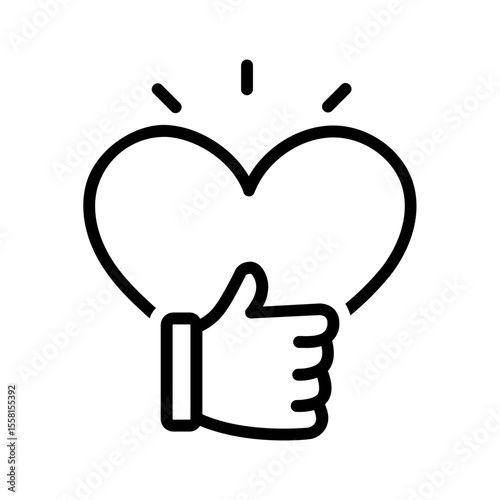 Vector black line icon for Like