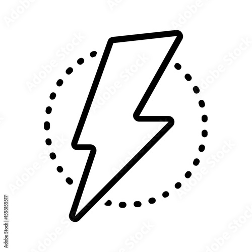 Vector black line icon for Bolt