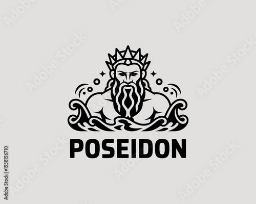 Poseidon God of Sea Logo