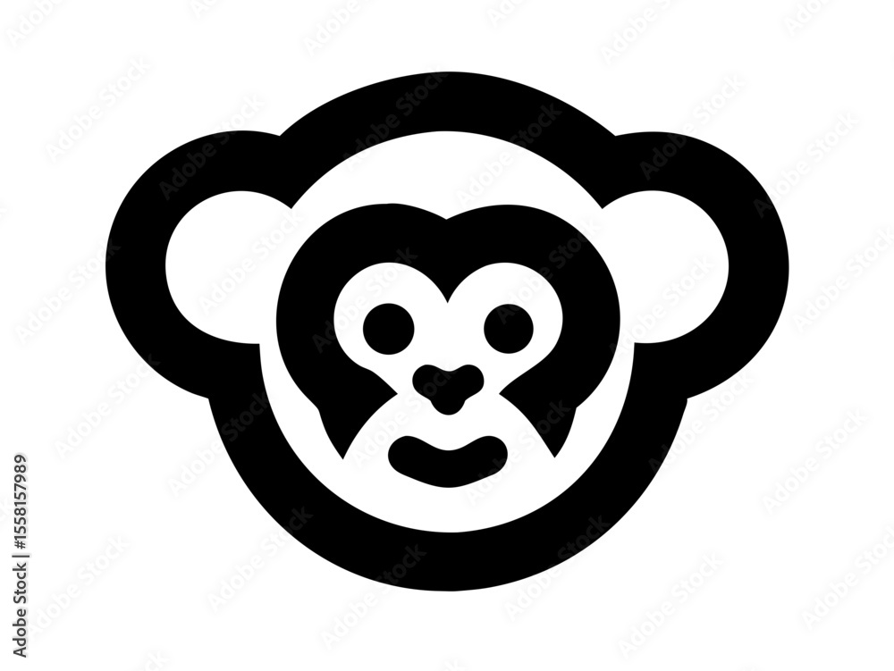 Fototapeta premium Monkey logo sat vector desigen
