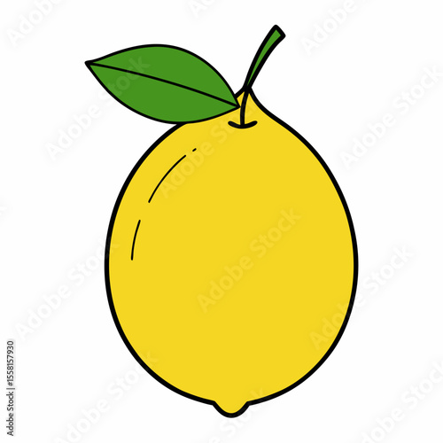 Hand-Drawn Lemon Vector | Generative AI & Linocut Silhouette Citrus Illustration