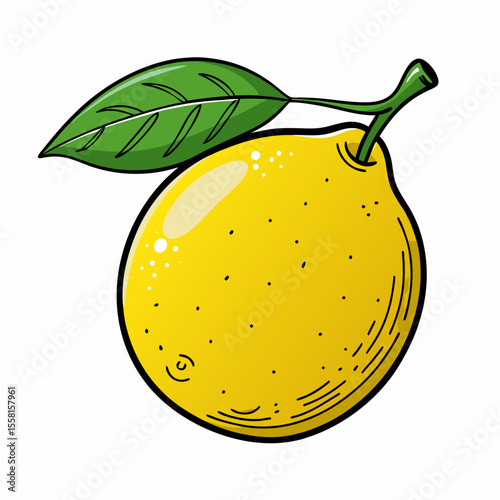 Hand-Drawn Lemon Vector | Generative AI & Linocut Silhouette Citrus Illustration