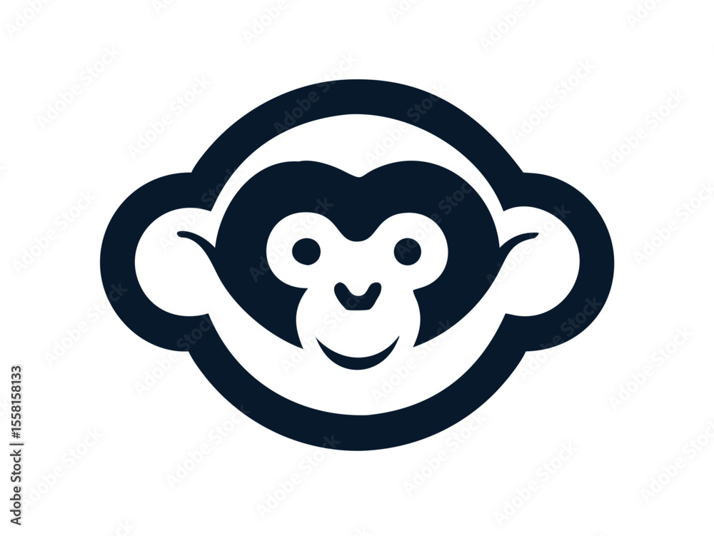 Monkey logo sat vector desigen
Monkey logo sat vector desigen