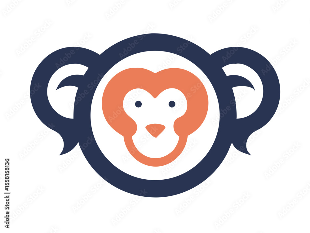 Obraz premium Monkey logo sat vector desigen 