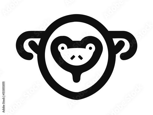 Monkey logo sat vector desigen 